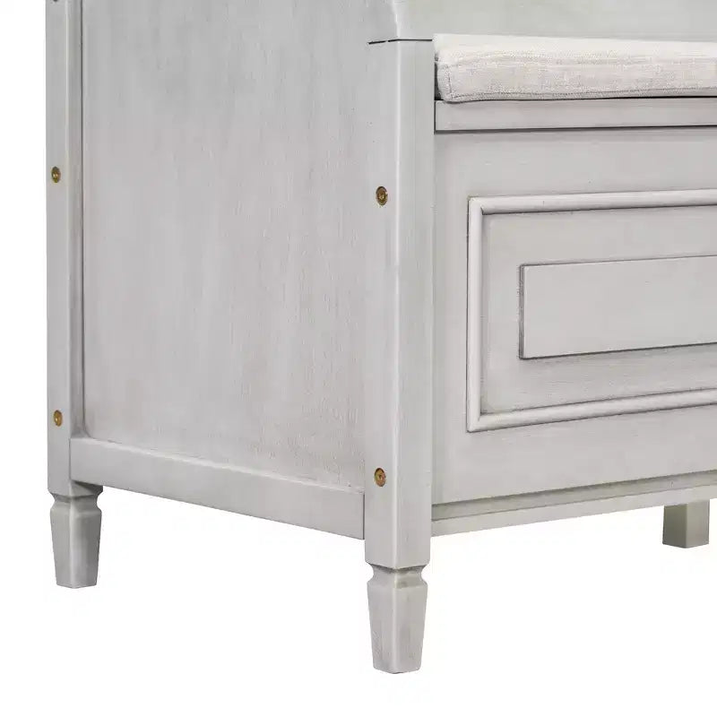 GDFStudio Fanny Banc de Rangement Multifonctionnel pour Entrée avec Siège Rembourré et Charnière de Sécurité