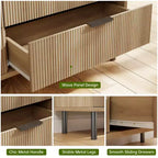 Commode à 5 tiroirs Fulvari pour chambre à coucher, commode en bois de 37 pouces avec poignée dorée, organisateur de rangement en bois, commode de placard