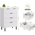Commode à 5 tiroirs Fulvari pour chambre à coucher, commode en bois de 37 pouces avec poignée dorée, organisateur de rangement en bois, commode de placard
