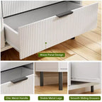 Commode à 5 tiroirs Fulvari pour chambre à coucher, commode en bois de 37 pouces avec poignée dorée, organisateur de rangement en bois, commode de placard