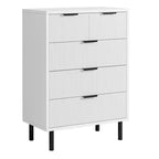 Commode à 5 tiroirs Fulvari pour chambre à coucher, commode en bois de 37 pouces avec poignée dorée, organisateur de rangement en bois, commode de placard