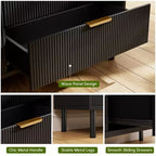 Commode à 5 tiroirs Fulvari pour chambre à coucher, commode en bois de 37 pouces avec poignée dorée, organisateur de rangement en bois, commode de placard