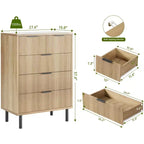 Commode à 5 tiroirs Fulvari pour chambre à coucher, commode en bois de 37 pouces avec poignée dorée, organisateur de rangement en bois, commode de placard