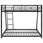 Lits superposés en métal jumeaux sur lits doubles avec lit gigogne, cadre de lit superposé bas robuste pour enfants, adolescents et adultes, noir