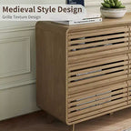 Commode en bois à 6 tiroirs pour chambre à coucher, meubles de rangement avec grille