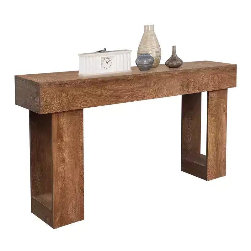 Console en bois massif pour entrée, Table de canapé de style ferme de 63 pouces pour l'arrière du canapé, Tables d'appoint rectangulaires pour salon, couloir, foyer