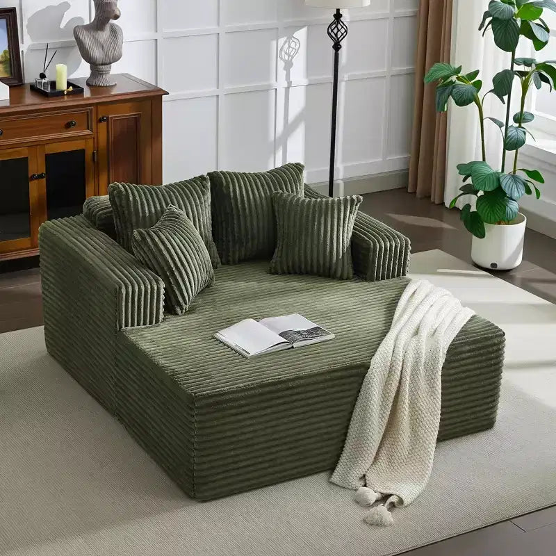 Chaise longue de 155 cm, canapé rembourré extra-large et surdimensionné avec oreillers, canapé de lecture fauteuils en fausse fourrure moelleuse Canapés nuage