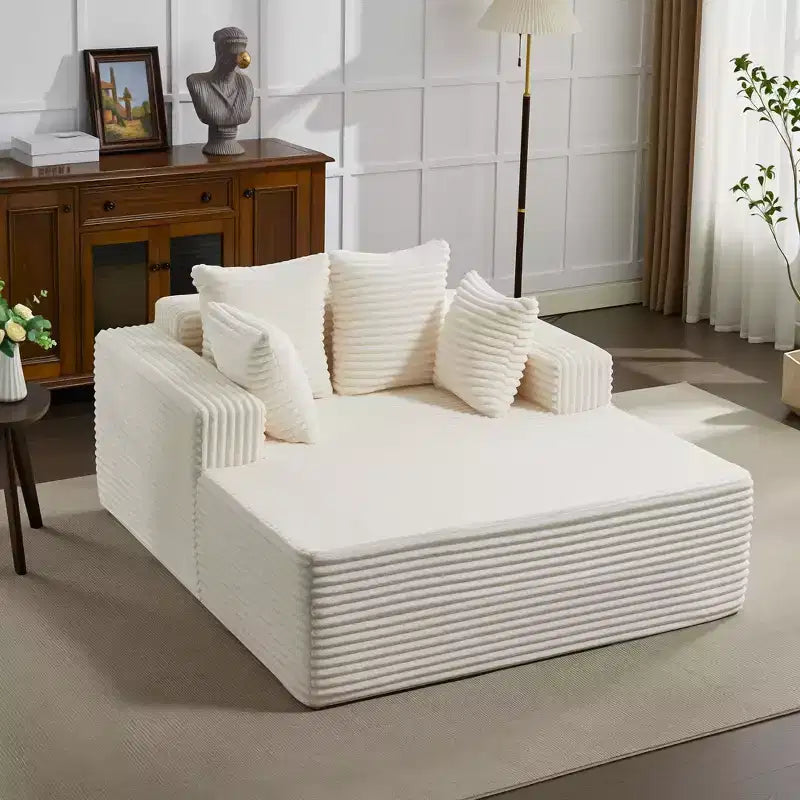 Chaise longue de 155 cm, canapé rembourré extra-large et surdimensionné avec oreillers, canapé de lecture fauteuils en fausse fourrure moelleuse Canapés nuage