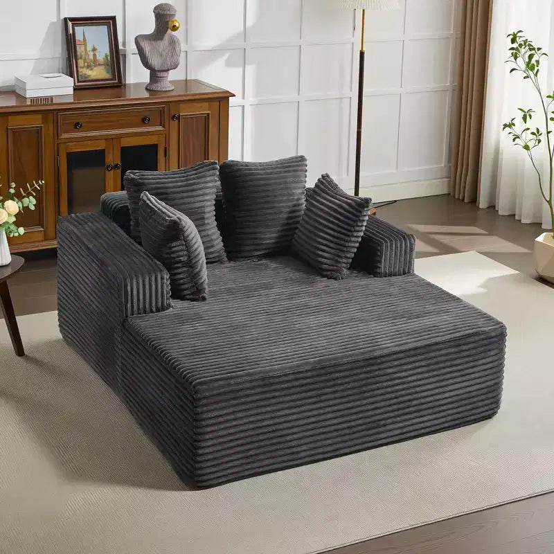 Chaise longue de 155 cm, canapé rembourré extra-large et surdimensionné avec oreillers, canapé de lecture fauteuils en fausse fourrure moelleuse Canapés nuage