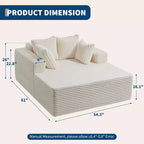 Chaise longue de 155 cm, canapé rembourré extra-large et surdimensionné avec oreillers, canapé de lecture fauteuils en fausse fourrure moelleuse Canapés nuage