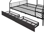 Lits superposés en métal Full XL sur Queen avec 2 tiroirs, cadre de lit superposé robuste pour enfants, adolescents et adultes