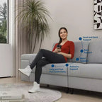 Canapé 3 places de 85 pouces avec assise profonde et accoudoirs réglables, canapé de salon moderne du milieu du siècle, canapé confortable en chenille pour chambre à coucher