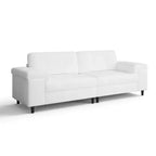 85 Inch 3 Seater Couch with Deep Seat & Adjustable Armrest, Mid Century Modern Living Room Sofa, Comfy Chenille Sofa Comfortable Couches for Bedroom