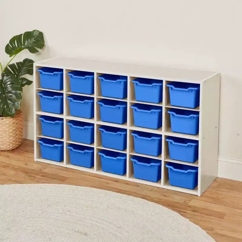 Meuble de rangement ECR4Kids Streamline 20 bacs avec 20 bacs à façade ouverte, 4x5, Meuble pour enfants