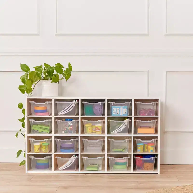 Meuble de rangement ECR4Kids Streamline 20 bacs avec 20 bacs à façade ouverte, 4x5, Meuble pour enfants