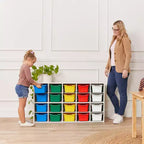 Meuble de rangement ECR4Kids Streamline 20 bacs avec 20 bacs à façade ouverte, 4x5, Meuble pour enfants