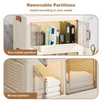 GustoWave Bacs de Rangement Empilables à 4 Niveaux avec Couvercle Organisateurs de Placard Bacs de Rangement Pliables en Plastique Boîtes de Rangement pour Chambre à Coucher Salon