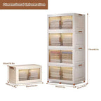GustoWave Bacs de Rangement Empilables à 4 Niveaux avec Couvercle Organisateurs de Placard Bacs de Rangement Pliables en Plastique Boîtes de Rangement pour Chambre à Coucher Salon