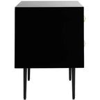 Table de chevet Tessie 2 tiroirs avec incrustation en os - SFV6609 - Os/Noir - Safavieh Couture