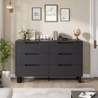 Commode 6 tiroirs GustoWave pour chambre à coucher, commode de 120 cm de large, armoire à tiroirs verticale autoportante avec rangement, commode de rangement en bois pour salon