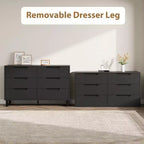 Commode 6 tiroirs GustoWave pour chambre à coucher, commode de 120 cm de large, armoire à tiroirs verticale autoportante avec rangement, commode de rangement en bois pour salon