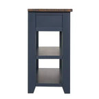 Hostack Console de 48 pouces en bois massif avec 3 tiroirs de rangement et 2 étagères, bleue