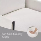 Fauteuil d'appoint blanc avec accoudoirs en bois et coussin amovible