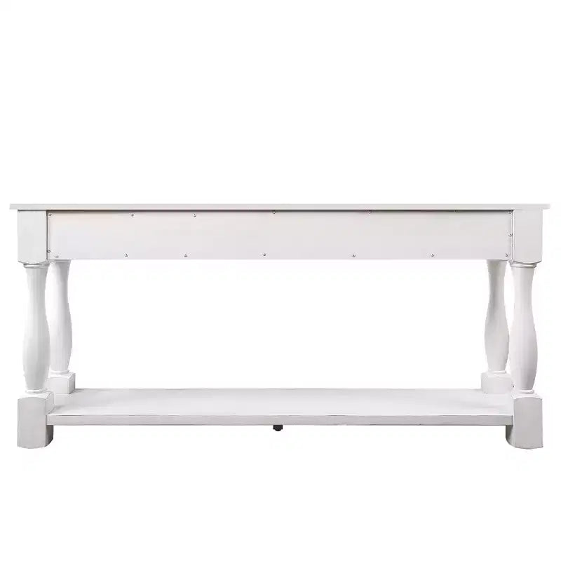 Console Hostack en bois de 160 cm de long avec 3 tiroirs et 1 étagère inférieure pour entrée et couloir, Blanc antique