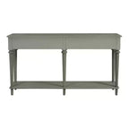 Console Rétro Luxystar avec 4 Tiroirs, Étagère Ouverte pour Entrée et Salon, Gris Lavé