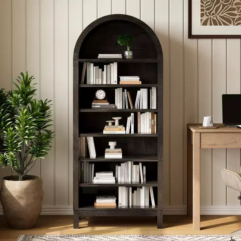 Grand meuble à chaussures arqué de 180 cm, étagère à chaussures en bois à 7 niveaux avec étagères réglables, organisateur de rangement autoportant pour l'entrée et le couloir