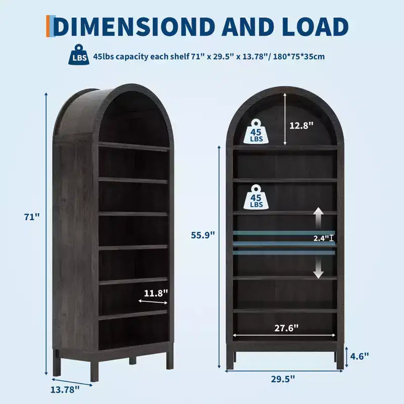 Grand meuble à chaussures arqué de 180 cm, étagère à chaussures en bois à 7 niveaux avec étagères réglables, organisateur de rangement autoportant pour l'entrée et le couloir