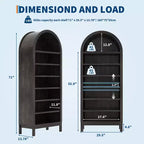Grand meuble à chaussures arqué de 180 cm, étagère à chaussures en bois à 7 niveaux avec étagères réglables, organisateur de rangement autoportant pour l'entrée et le couloir