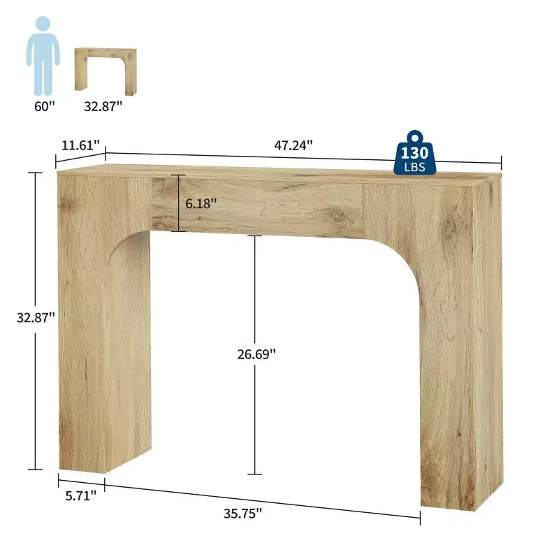 GustoWave Table console de ferme de 47 pouces, longue table d'entrée en bois derrière un canapé, meuble de couloir facile à assembler pour les salons