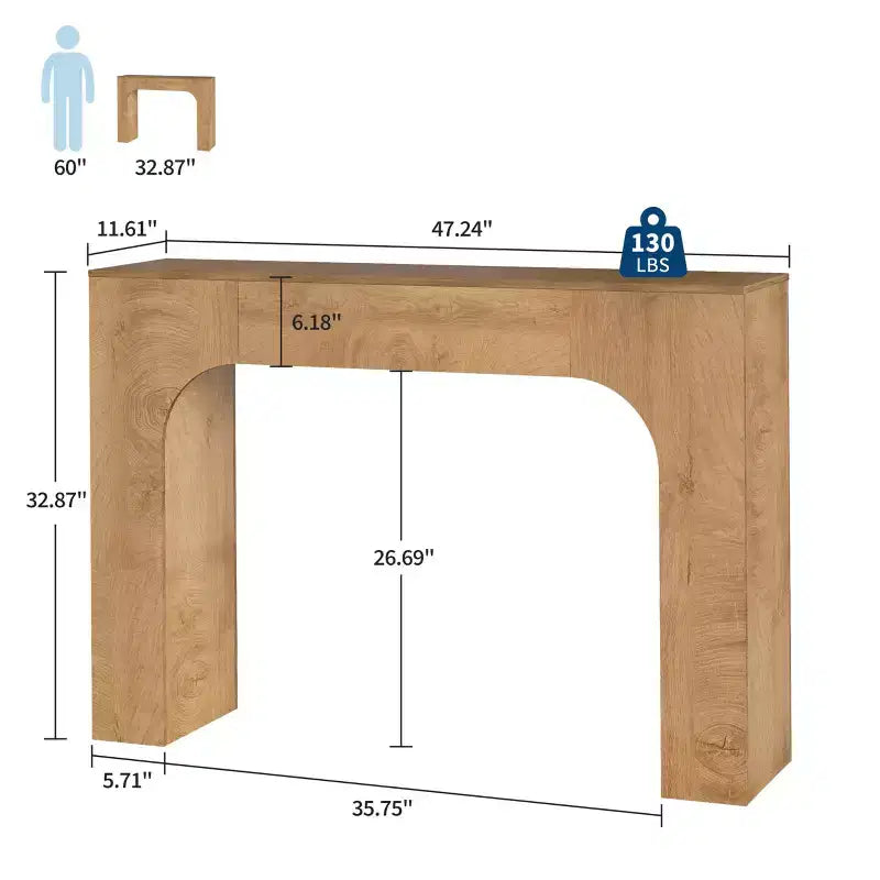 GustoWave Table console de ferme de 47 pouces, longue table d'entrée en bois derrière un canapé, meuble de couloir facile à assembler pour les salons