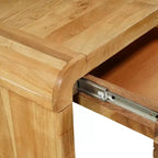 Console Royal Hampton | Plateau de 43 po de large | Bois d'acacia naturel fait à la main | Rangement à deux tiroirs