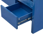 Buffet Luxystar moderne 60 avec étagère ouverte et tiroirs de rangement, bleu marine