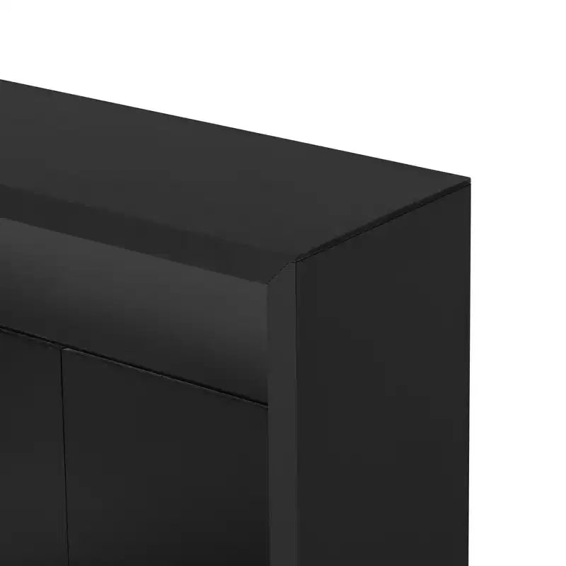 Luxystar Buffet moderne avec 4 portes et étagère ouverte, Table console, Noir