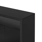 Luxystar Buffet moderne avec 4 portes et étagère ouverte, Table console, Noir