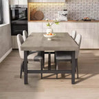 Grande table à manger rectangulaire de 160 cm pour 4 à 6 personnes, table de cuisine rustique en bois avec pieds en métal, table de patio industrielle pour salon, salle à manger