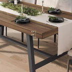 Grande table à manger rectangulaire de 160 cm pour 4 à 6 personnes, table de cuisine rustique en bois avec pieds en métal, table de patio industrielle pour salon, salle à manger