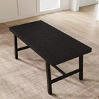 Grande table à manger rectangulaire de 160 cm pour 4 à 6 personnes, table de cuisine rustique en bois avec pieds en métal, table de patio industrielle pour salon, salle à manger