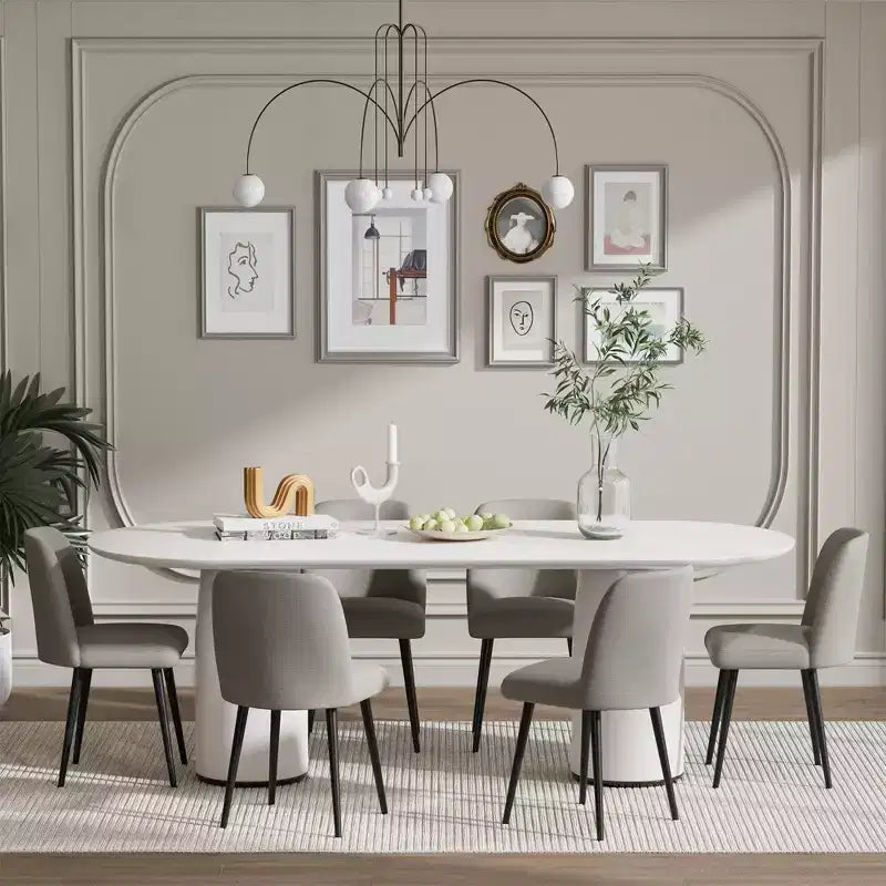 MAYEERTY Chaise de salle à manger pied en métal noir gris pour salle à manger cuisine