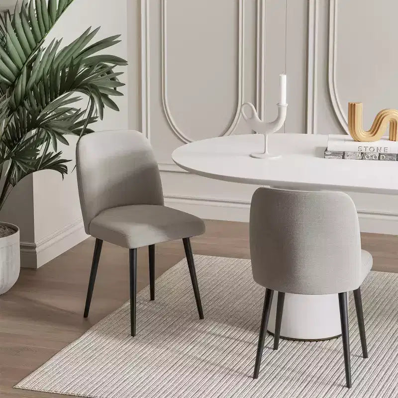 MAYEERTY Chaise de salle à manger pied en métal noir gris pour salle à manger cuisine