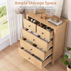 Commode à 5 tiroirs, Organisateur de commode moderne avec tiroirs de rangement, Commodes en bois pour chambre à coucher, entrée, couloir