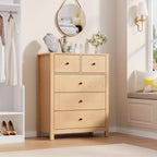 Commode à 5 tiroirs, Organisateur de commode moderne avec tiroirs de rangement, Commodes en bois pour chambre à coucher, entrée, couloir