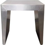 HomeRoots 24 Silver Aluminum and Solid Wood Square Sled End Table