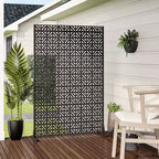 MAYEERTY 72x47 Écran de Panneau d'Intimité Naturel Extérieur Noir, Ensemble de 6 Panneaux Pliants Naturels pour Cour et Jardin