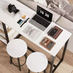 Ensemble bistro 2 personnes Acekool - Table peu encombrante avec 3 étagères de rangement