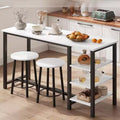 Ensemble bistro 2 personnes Acekool - Table peu encombrante avec 3 étagères de rangement