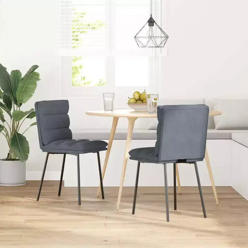 CLIHOME Chaise de salle à manger moderne, classique et élégante avec dossier, coussin doux en velours et pieds en métal (Lot de 2)